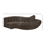 Arc Brown Boucle Fabric Modular Sofa 102Brown-S5B Meridian Furniture