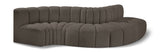 Arc Brown Boucle Fabric Modular Sofa 102Brown-S5B Meridian Furniture