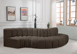 Arc Brown Boucle Fabric Modular Sofa 102Brown-S5B Meridian Furniture