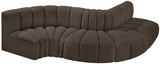 Arc Brown Boucle Fabric Modular Sofa 102Brown-S5B Meridian Furniture