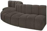 Arc Brown Boucle Fabric Modular Sofa 102Brown-S5B Meridian Furniture