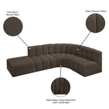 Arc Brown Boucle Fabric Modular Sofa 102Brown-S5C Meridian Furniture