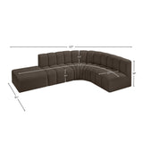 Arc Brown Boucle Fabric Modular Sofa 102Brown-S5C Meridian Furniture