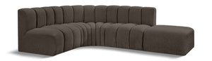 Arc Brown Boucle Fabric Modular Sofa 102Brown-S5C Meridian Furniture