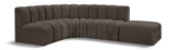 Arc Brown Boucle Fabric Modular Sofa 102Brown-S5C Meridian Furniture