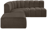 Arc Brown Boucle Fabric Modular Sofa 102Brown-S5C Meridian Furniture