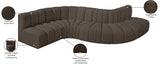 Arc Brown Boucle Fabric Modular Sofa 102Brown-S6A Meridian Furniture