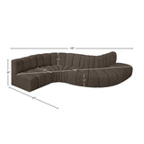 Arc Brown Boucle Fabric Modular Sofa 102Brown-S6A Meridian Furniture