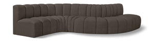 Arc Brown Boucle Fabric Modular Sofa 102Brown-S6A Meridian Furniture