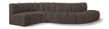 Arc Brown Boucle Fabric Modular Sofa 102Brown-S6A Meridian Furniture