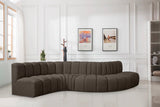 Arc Brown Boucle Fabric Modular Sofa 102Brown-S6A Meridian Furniture