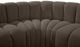 Arc Brown Boucle Fabric Modular Sofa 102Brown-S6A Meridian Furniture