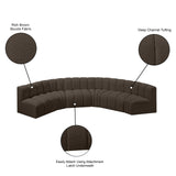 Arc Brown Boucle Fabric Modular Sofa 102Brown-S6B Meridian Furniture