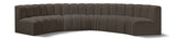 Arc Brown Boucle Fabric Modular Sofa 102Brown-S6B Meridian Furniture