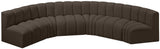 Arc Brown Boucle Fabric Modular Sofa 102Brown-S6B Meridian Furniture