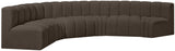 Arc Brown Boucle Fabric Modular Sofa 102Brown-S6B Meridian Furniture