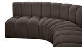 Arc Brown Boucle Fabric Modular Sofa 102Brown-S6B Meridian Furniture