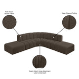 Arc Brown Boucle Fabric Modular Sofa 102Brown-S6C Meridian Furniture