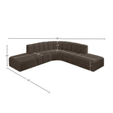 Arc Brown Boucle Fabric Modular Sofa 102Brown-S6C Meridian Furniture