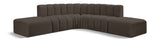 Arc Brown Boucle Fabric Modular Sofa 102Brown-S6C Meridian Furniture