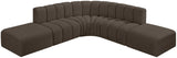 Arc Brown Boucle Fabric Modular Sofa 102Brown-S6C Meridian Furniture