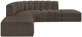 Arc Brown Boucle Fabric Modular Sofa 102Brown-S6C Meridian Furniture