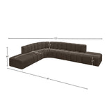 Arc Brown Boucle Fabric Modular Sofa 102Brown-S7A Meridian Furniture