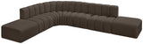 Arc Brown Boucle Fabric Modular Sofa 102Brown-S7A Meridian Furniture