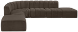 Arc Brown Boucle Fabric Modular Sofa 102Brown-S7A Meridian Furniture