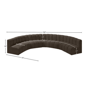 Arc Brown Boucle Fabric Modular Sofa 102Brown-S7B Meridian Furniture