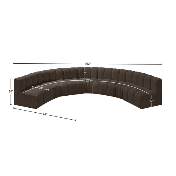 Arc Brown Boucle Fabric Modular Sofa 102Brown-S7B Meridian Furniture