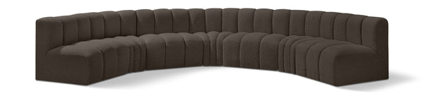 Arc Brown Boucle Fabric Modular Sofa 102Brown-S7B Meridian Furniture