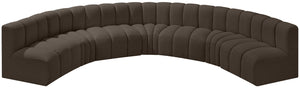 Arc Brown Boucle Fabric Modular Sofa 102Brown-S7B Meridian Furniture