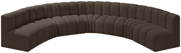 Arc Brown Boucle Fabric Modular Sofa 102Brown-S7B Meridian Furniture