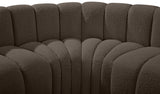 Arc Brown Boucle Fabric Modular Sofa 102Brown-S7B Meridian Furniture