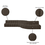 Arc Brown Boucle Fabric Modular Sofa 102Brown-S7C Meridian Furniture