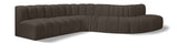 Arc Brown Boucle Fabric Modular Sofa 102Brown-S7C Meridian Furniture