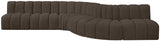 Arc Brown Boucle Fabric Modular Sofa 102Brown-S7C Meridian Furniture