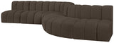 Arc Brown Boucle Fabric Modular Sofa 102Brown-S7C Meridian Furniture