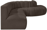 Arc Brown Boucle Fabric Modular Sofa 102Brown-S7C Meridian Furniture