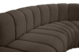 Arc Brown Boucle Fabric Modular Sofa 102Brown-S7C Meridian Furniture