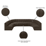 Arc Brown Boucle Fabric Modular Sofa 102Brown-S8A Meridian Furniture