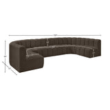 Arc Brown Boucle Fabric Modular Sofa 102Brown-S8A Meridian Furniture