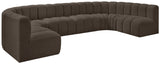 Arc Brown Boucle Fabric Modular Sofa 102Brown-S8A Meridian Furniture