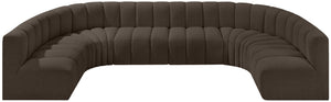 Arc Brown Boucle Fabric Modular Sofa 102Brown-S8A Meridian Furniture