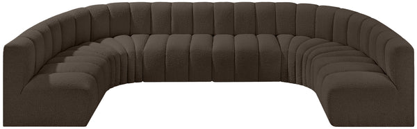 Arc Brown Boucle Fabric Modular Sofa 102Brown-S8A Meridian Furniture