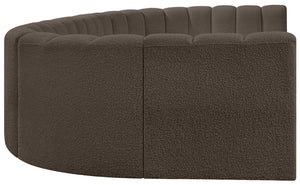 Arc Brown Boucle Fabric Modular Sofa 102Brown-S8A Meridian Furniture