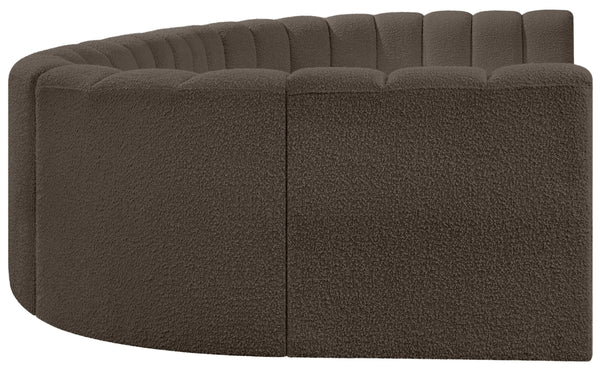Arc Brown Boucle Fabric Modular Sofa 102Brown-S8A Meridian Furniture