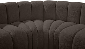 Arc Brown Boucle Fabric Modular Sofa 102Brown-S8A Meridian Furniture