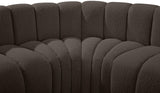 Arc Brown Boucle Fabric Modular Sofa 102Brown-S8A Meridian Furniture